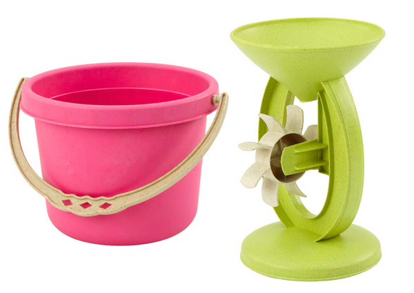 Sand Toy Set, Bucket, Grinder, Strainer, Pastel Molds