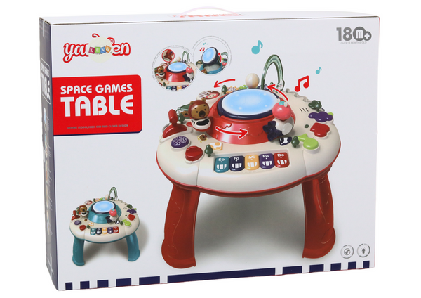 Interactive Educational Panel Table Piano Drum Red