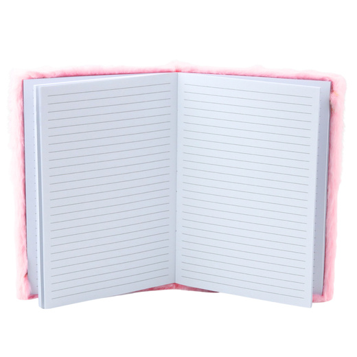 Plush Notebook Notebook Lined Crown with Confetti Pink A5 80 Sheets