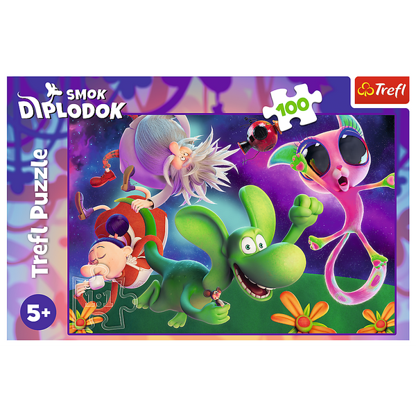 Puzzle - 100 - Smok Diplodok i przyjaciele - Trefl 16486