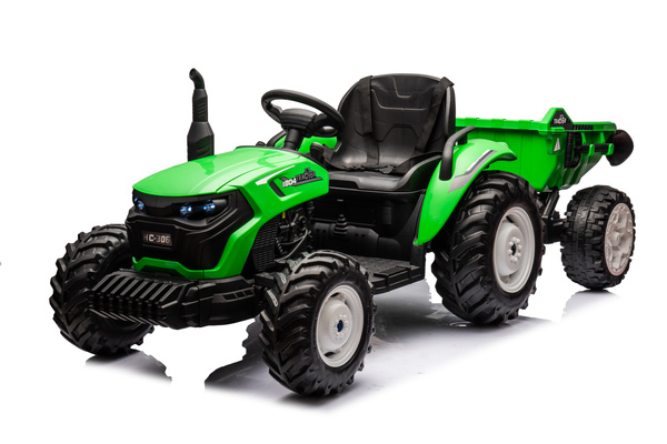 HC-306 Battery Operated Tractor With Trailer Light Green 24V
