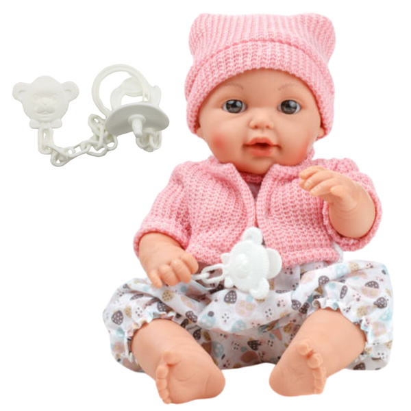 Babypuppe, Baby, Mütze, Pullover, Schnuller, Geräusche