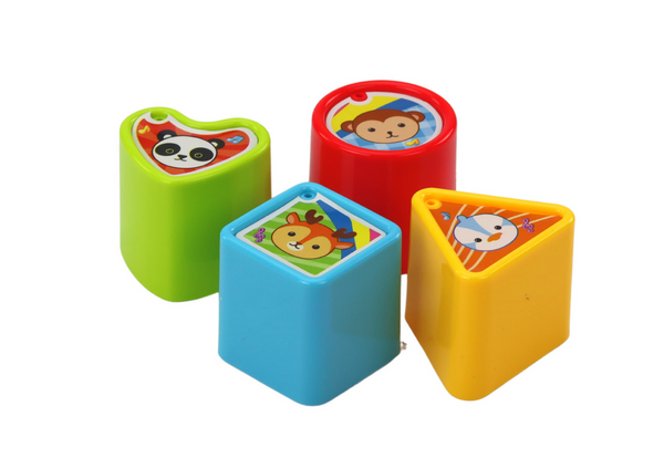 Interactive Educational Drum Shapes Green and Orange