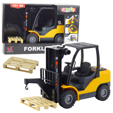 Forklift Moving Forks Pallet Lights Sounds Yellow