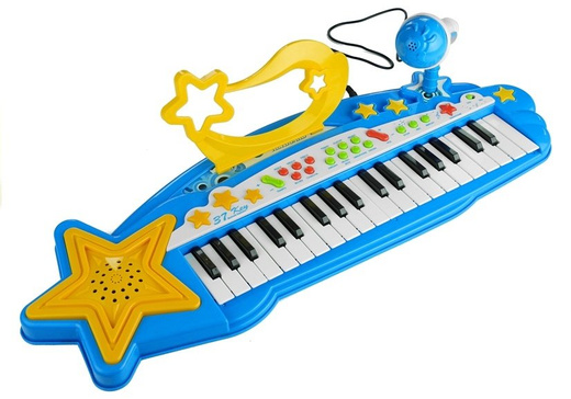 Large Electronic Keyboard for Kids 37 Keys MP3 Microphone Blue