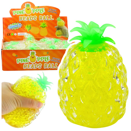 Pineapple Fruit Anti-Stress Squishy with Hydrogel Balls Yellow