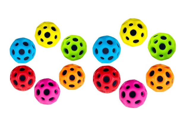 Leuchtball zum hüpfenden Kneten mit Aussparungen 6cm