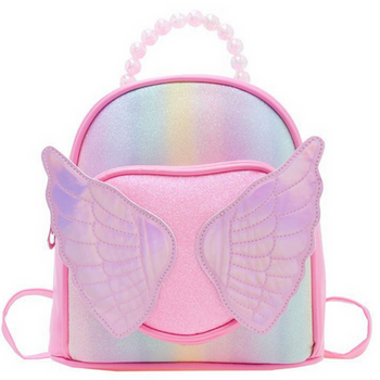 Children's Backpack Shiny Wings Pearls Pink 22cm