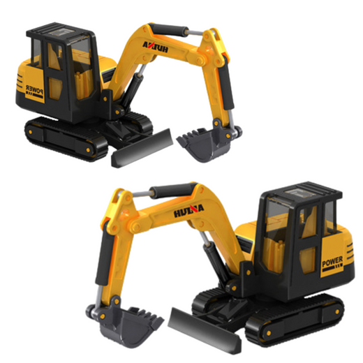 Metall-Raupenbagger zum Sammeln, Modell Huina Gelb, 1:80