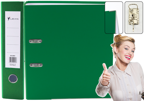 A4 Dokumentenordner/75mm Hebelmechanismus Grün