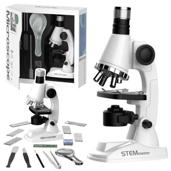 Educational Kit Scientific Microscope For Kids Accessories White