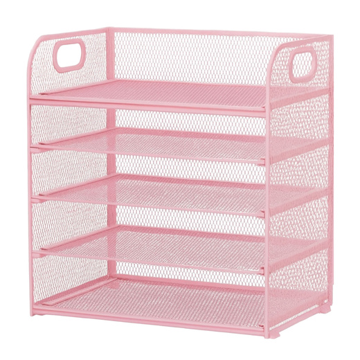 Folder Document Organizer 5 Levels Metal Pink