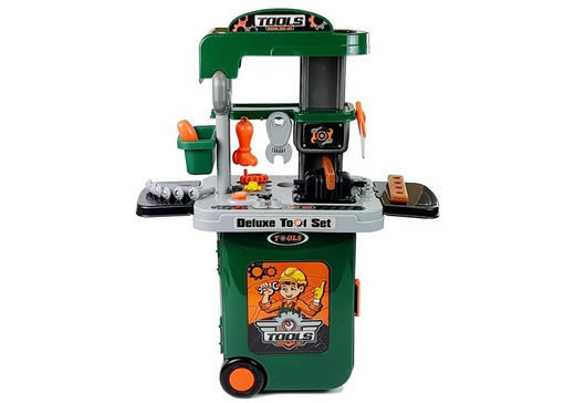 Tool Set in a Wheeled Case Workshop Saw Screwdriver