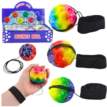 Mondball am Gummiband für Geschicklichkeitsübungen, 6,5 cm Einkerbungen