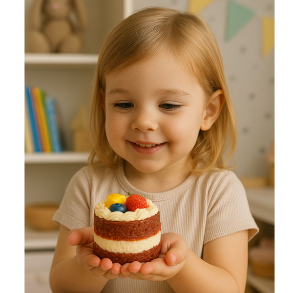 Squishy Fruit Cake Decorative Flexible Decoration 6 x 7 cm