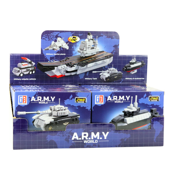 Bausteine Armee Militär Transportmittel Roboter 2 in 1