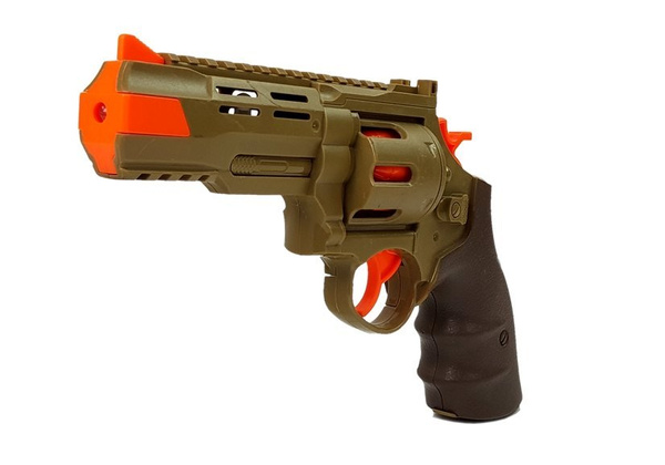 Beweglicher Tyrannosaurus-Dinosaurier mit Dampfpistole heller Ton grün