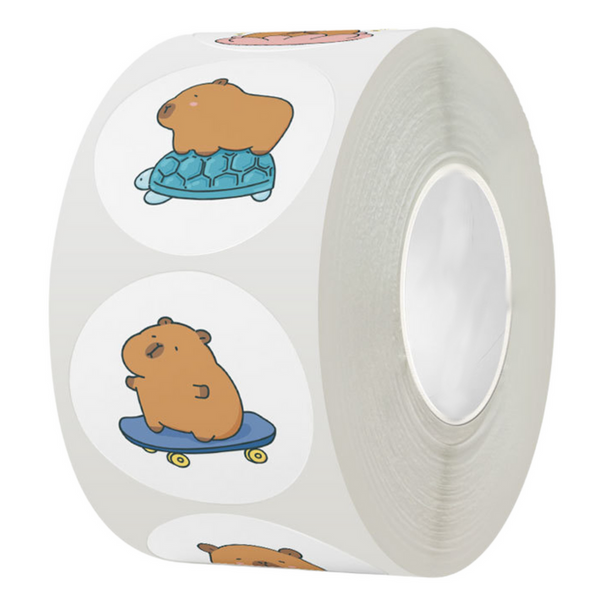 Capybara-Aufkleberband, verschiedene Muster, 2,5 cm, 500 Stück