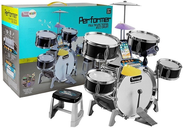 Schlagzeug Percussion mit Karaoke-Lichtern und Sounds USB-Mikrofon