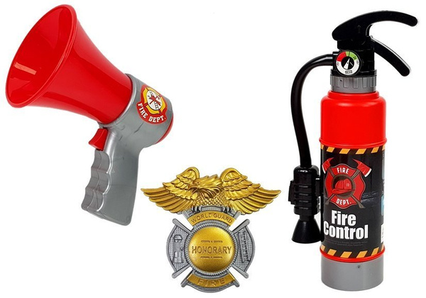 Firefighter's Set Backpack Flashlight Fire extinguisher Megaphone