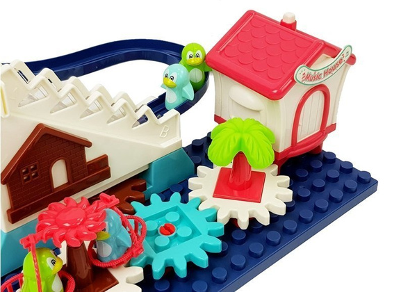 Set of blocks with a Slide Penguins Gears on Batteries
