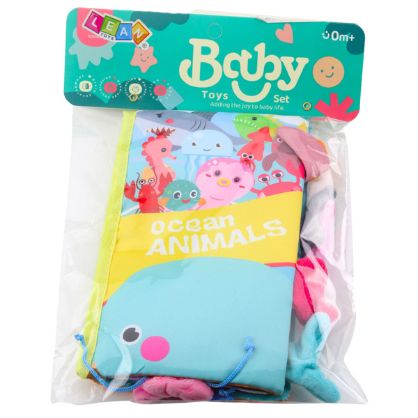 Miękka Książeczka Sensoryczna Zwierzęta Morskie Szeleszcząca Piszczałka