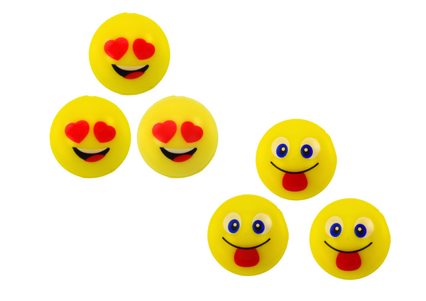 Set gelbe Emoji-Gummibälle 6-tlg