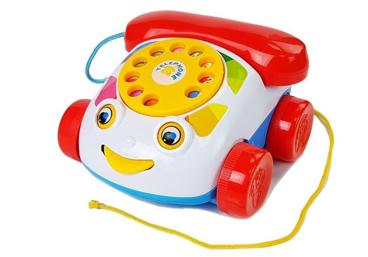 A Pull Phone on Wheels with a Battery Handler for a Baby