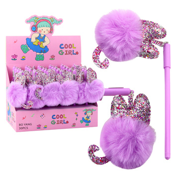 Gel Pen with Purple Cap and Blue Ink 17cm 0.5mm