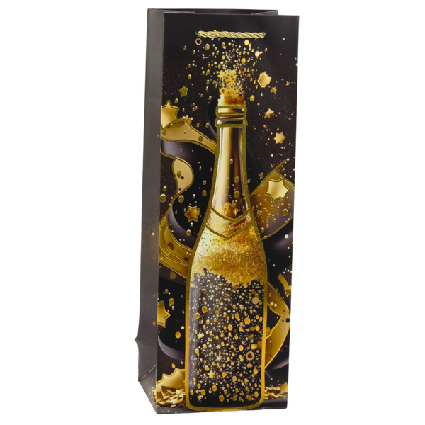 Geschenktüte für Wein, Papierflasche, Champagner, 35 x 12 x 9 cm