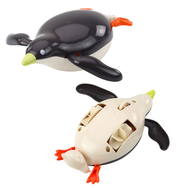 Schwimmender Pinguin, aufziehbares Badespielzeug, grau, 14,5 cm