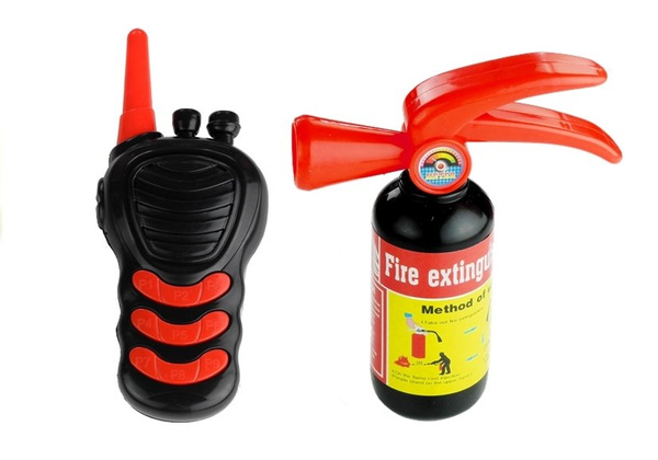 Satz Feuerwehrmann Feuer Motor Auto Helm Feuerlöscher Säge 14 Elemente