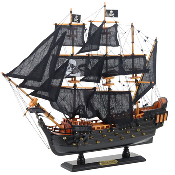 Collectible Model Decorative Sailing Ship Black Pearl 49x43cm