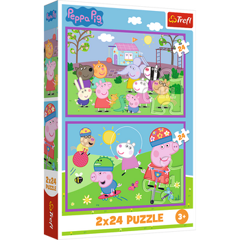 Puzzle - 2x24 - Peppa auf dem Spielplatz - Peppa Pig 34435