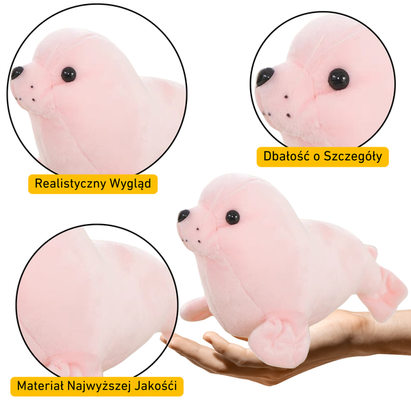 Plush Seal Plush Toy Plushie Mascot Cuddly Toy Pink 24cm