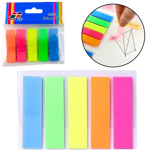 Rectangular Self-Adhesive Index Cards, Colorful, 45x12mm