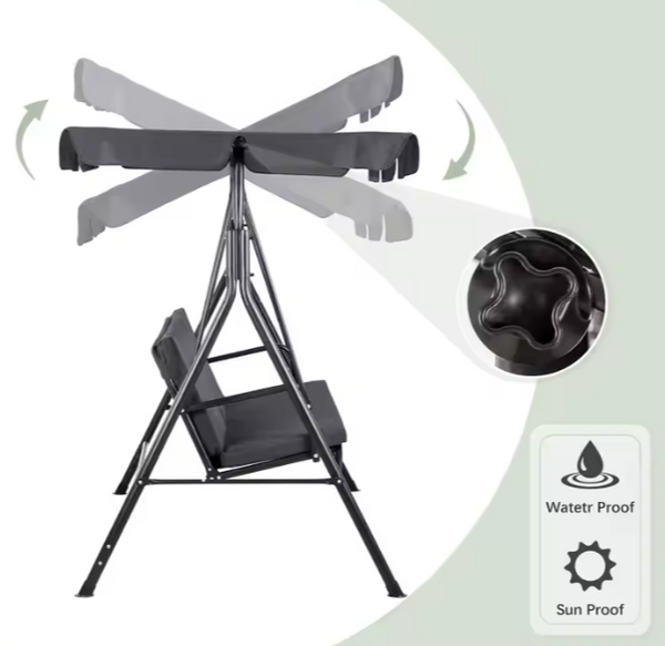 Drei-Personen-Gartenschaukel Schaukelkissen Matratze Grau