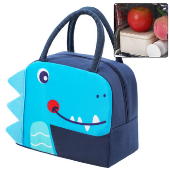 Thermoisolierende Frühstücks-Lunchtasche, Dinosaurier, Blau, 23 cm