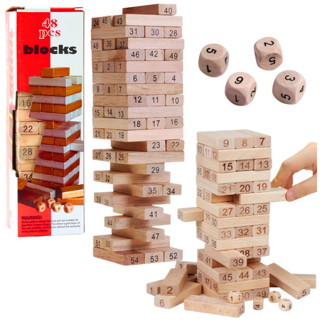 Familien-Arcade-Spiel aus Holz Puzzle Tower Zahlen Geschicklichkeit