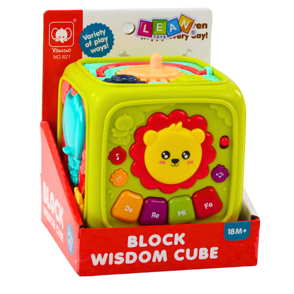Interactive Educational Cube for Toddlers Lion Green