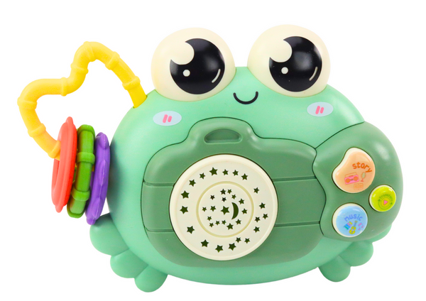 Crab Camera Rattle Projector Battery Operated Sounds Green