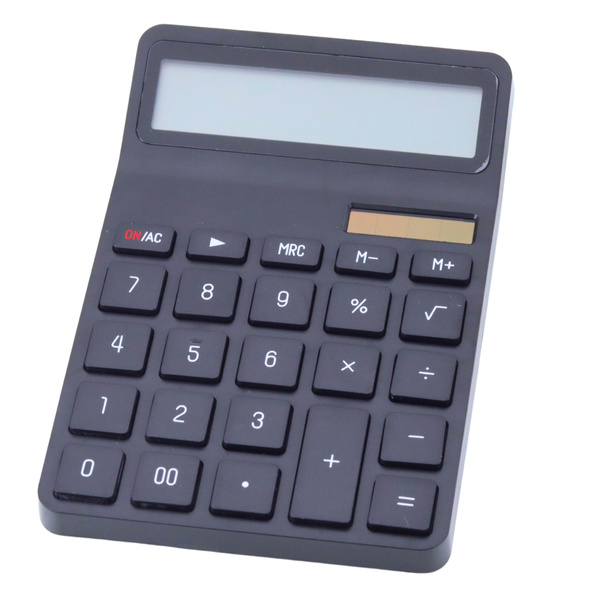 Office School Calculator 12-Digit LCD Display Solar Black