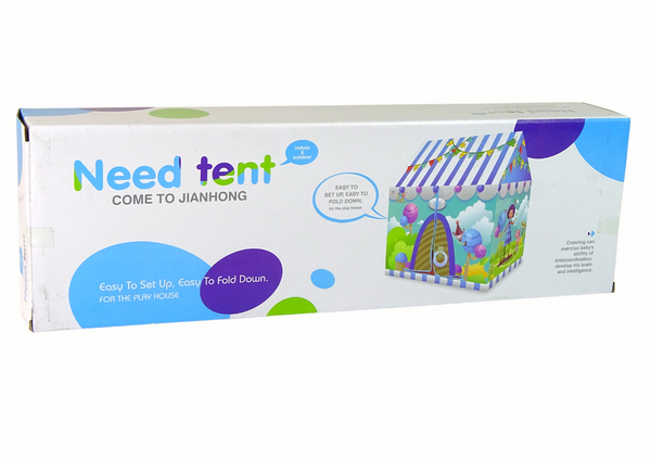 Fröhliches Zirkuszelt für Kinder im Garten.