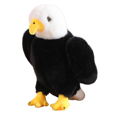 Plüschadler Vogel Plüschtier Maskottchen Kuscheltier Schwarz-Weiß 25cm