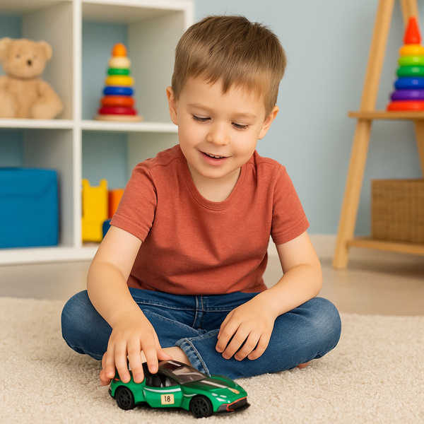 Sportwagen aus Metall, Rennwagen, Türen zum Öffnen, Grün, Maßstab 1:32