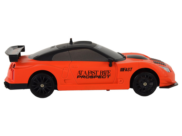 Remote Controlled Sports Car R/C 1:24 Orange Interchangeable Wheels