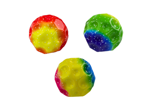 Glowing Ball for Bouncing and Kneading with Recesses Colorful 9.5cm