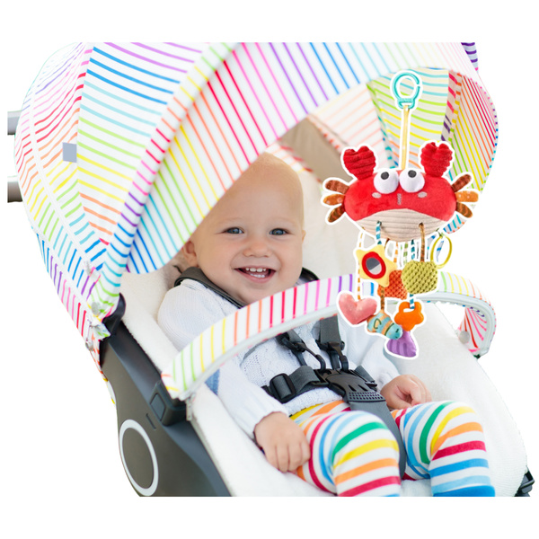 Krab 9-in-1-Spielzeug mit sensorischem Bettanhänger