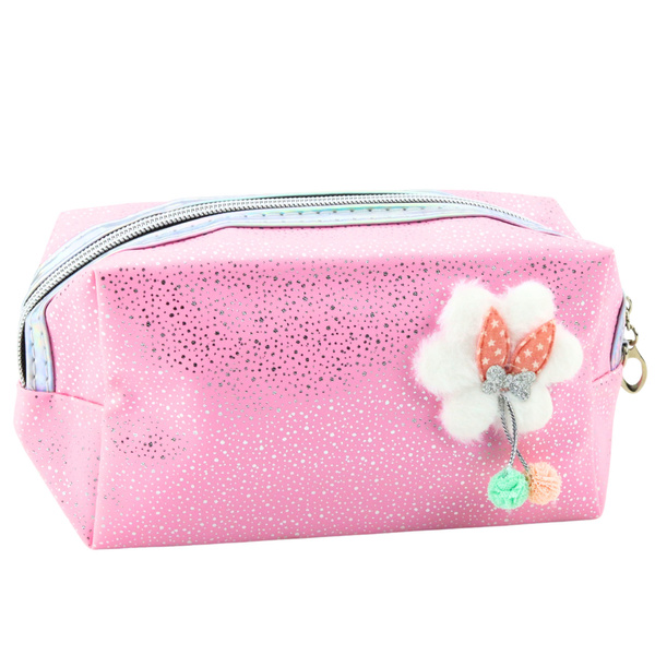 Federmäppchen Kosmetiktasche Schleife Schimmernde Partikel Rosa