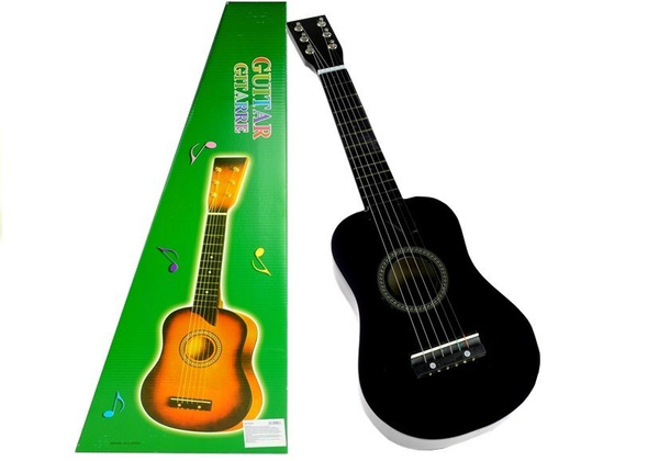 Classic Wooden Guitar For Kids Black Looking Like Real